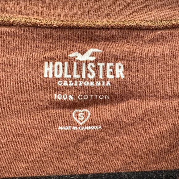 Hollister Carmel Beach Volleyball Cropped Graphic Tee Brown Womens Small - Picture 8 of 8